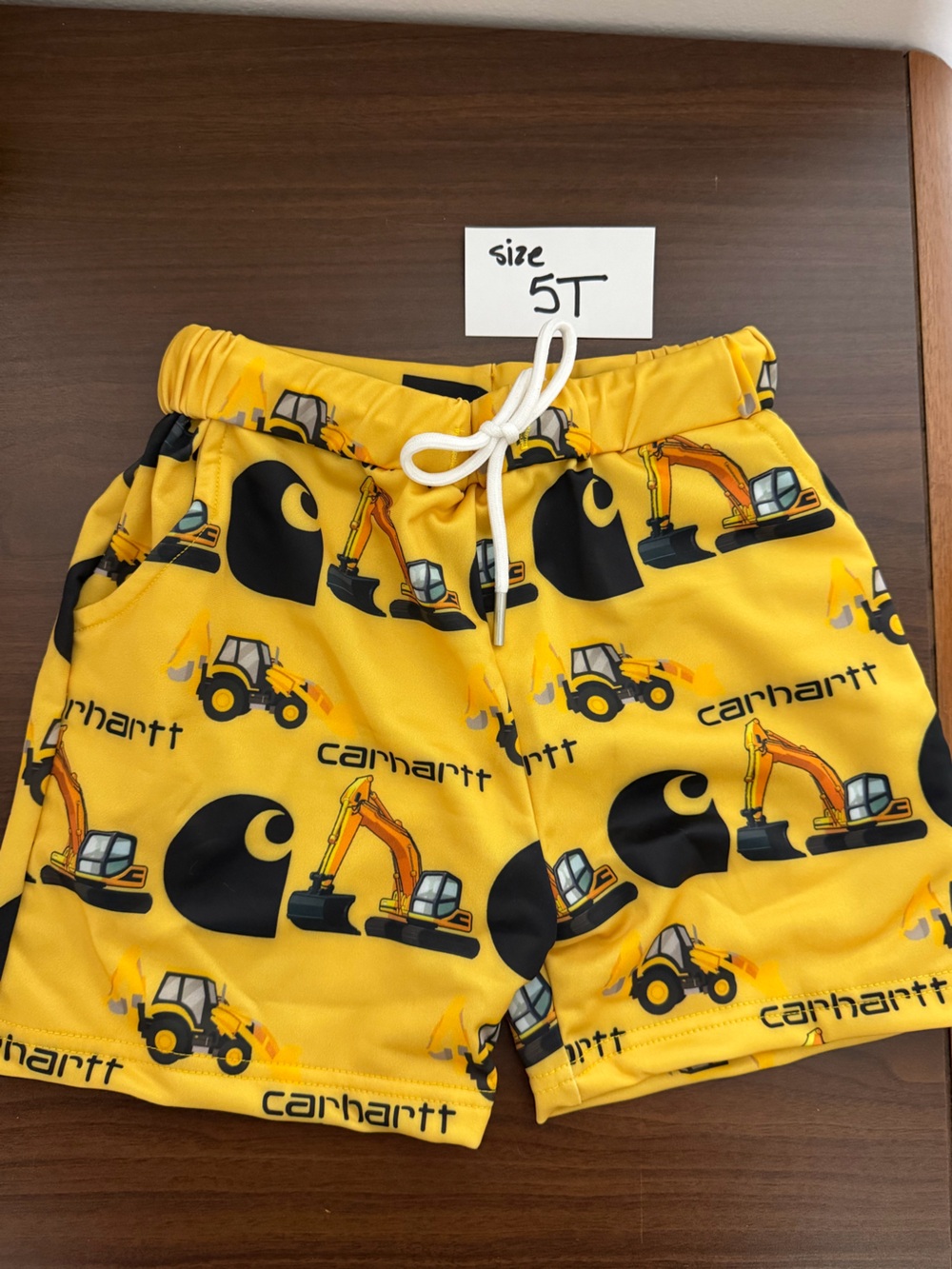 Carhartt Boys' Yellow Construction Print Drawstring Shorts